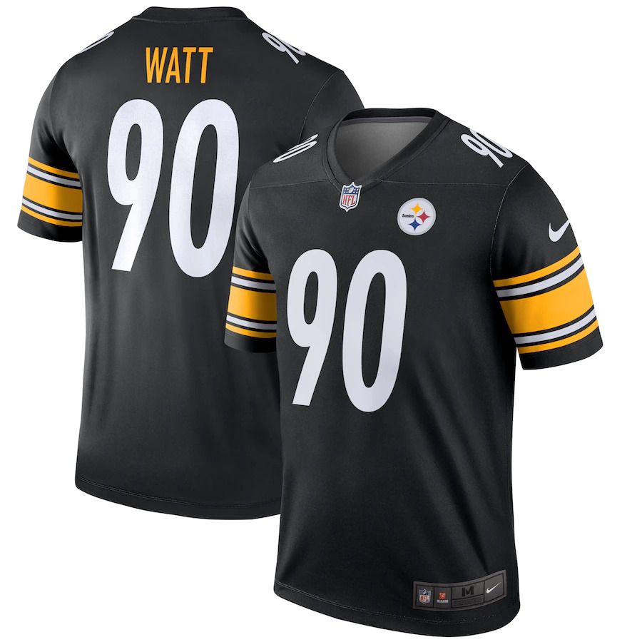 Men Pittsburgh Steelers #90 T.J. Watt Nike Black Legend NFL Jersey